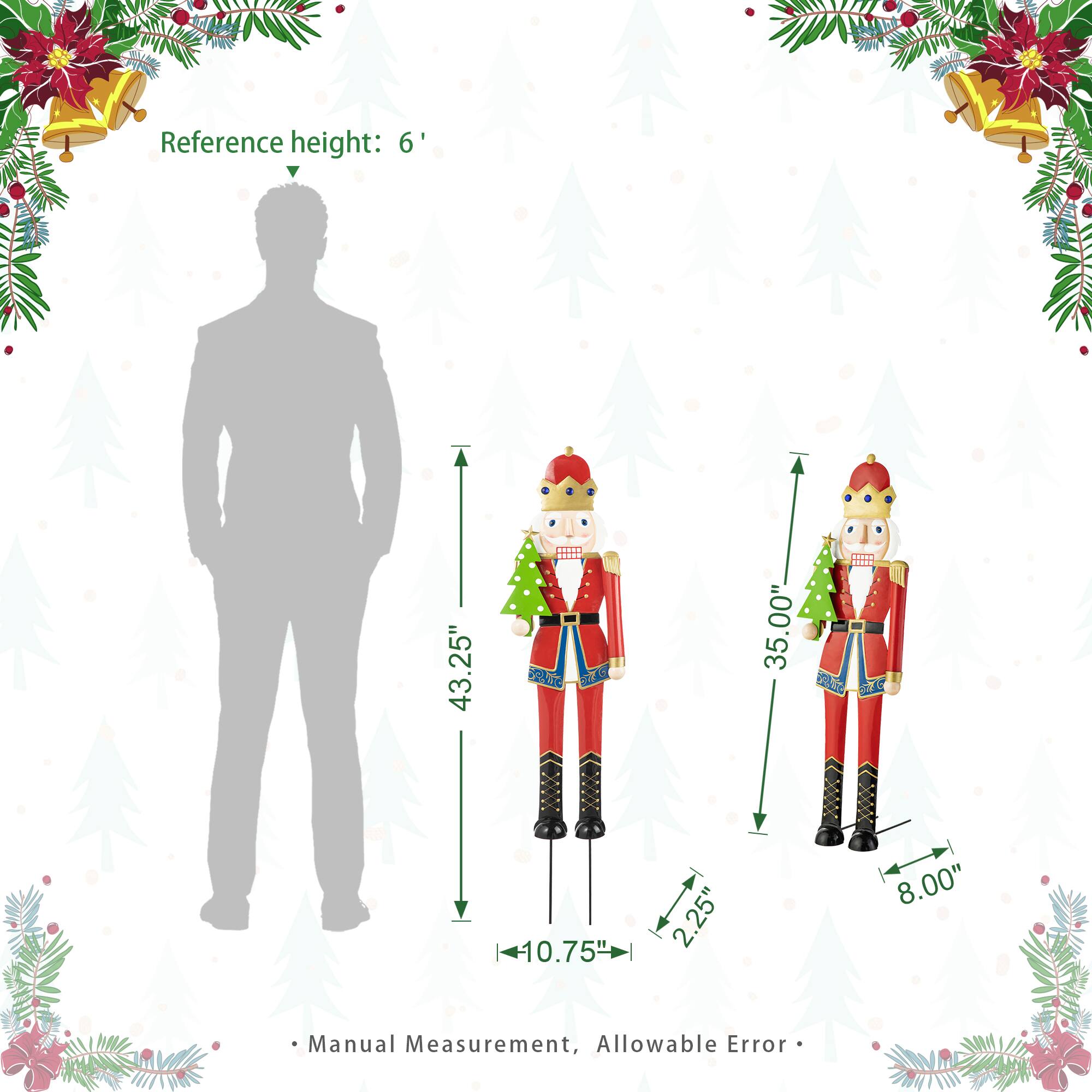 Glitzhome® 43.25" Metal Christmas Nutcracker Yard Stake/Décor Accent